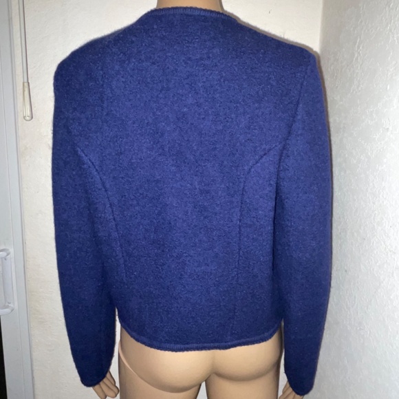 Vintage Carroll Reed Ski Shops Navy Boiled Wool Jacket/Blazer SZ 10 - Picture 2 of 4